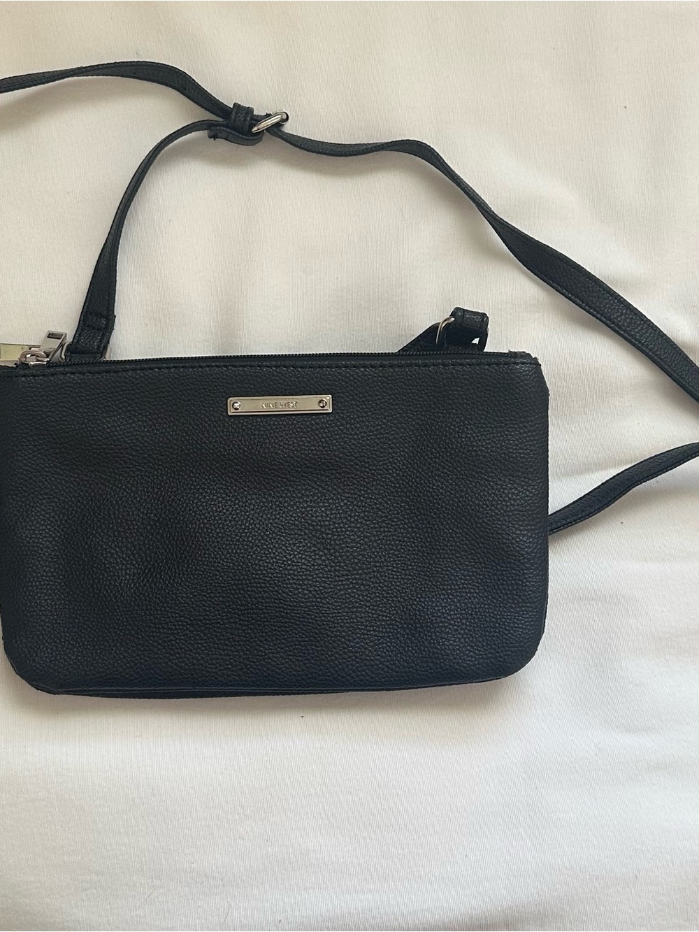 NINE WEST BLACK FAUX LEATHER CROSSBODY SHOULDER BAG PURSE